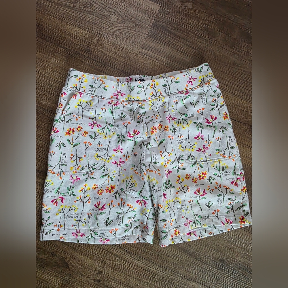 Womens Lands End Serious Sweats Floral Lounge Shorts